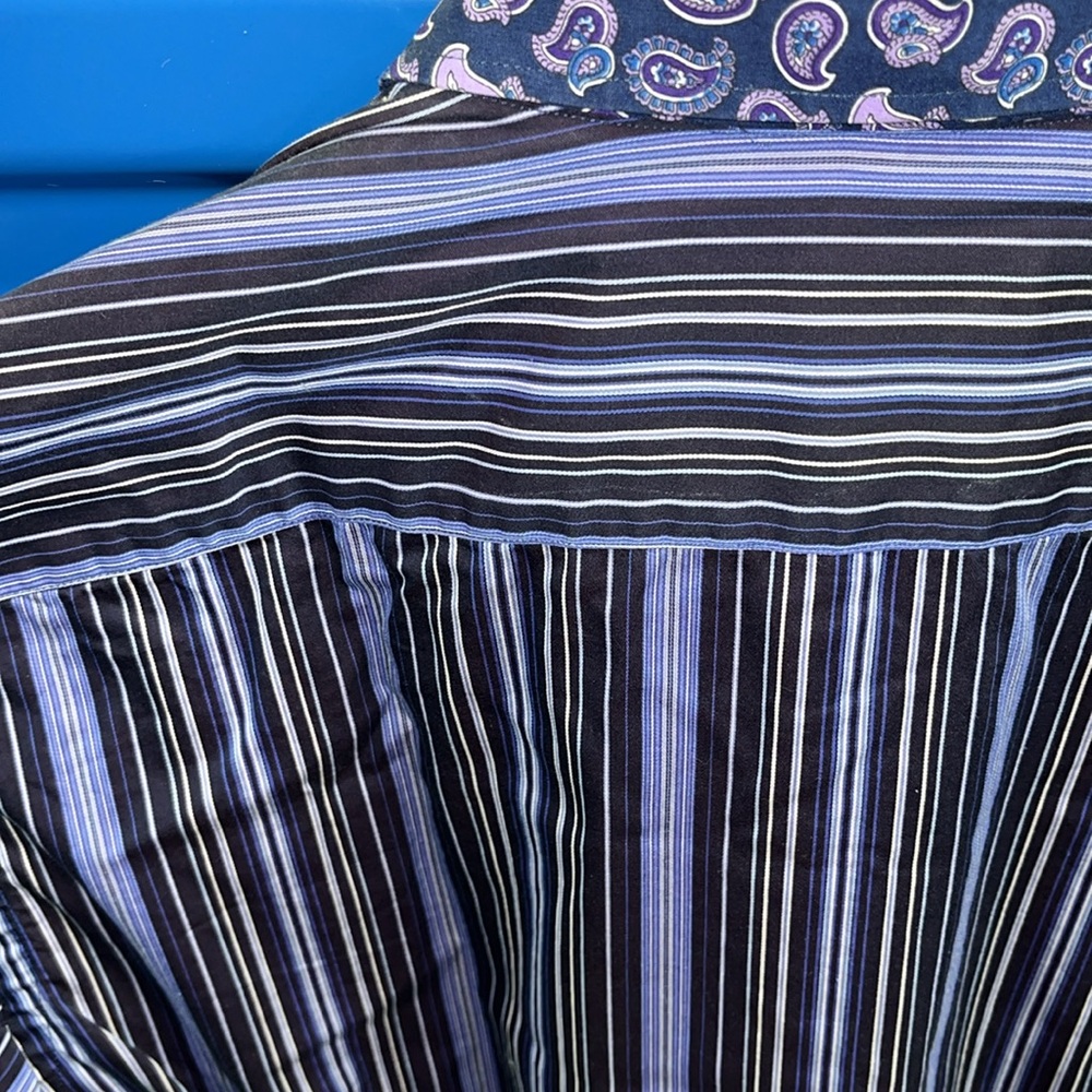 Etro Men’s Dress Shirt Size 38 (US 15) - Picture 10 of 14